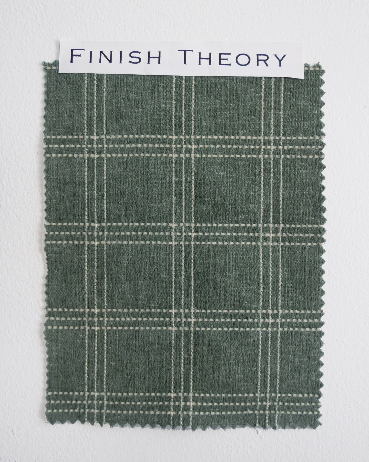 Trotter Evergreen Embroidered Check Woven Fabric from Finish Theory
