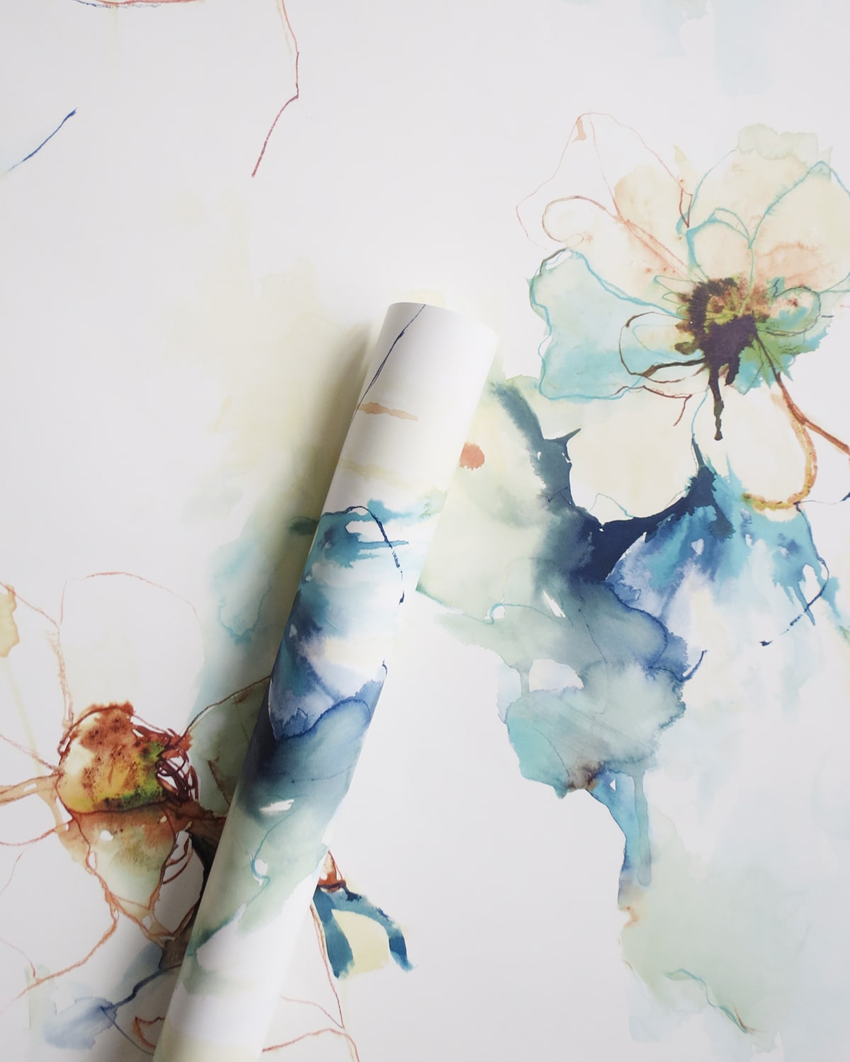 Breelan Lava Spring Abstract Watercolor Floral Unpasted Wallpaper roll from Finish Theory