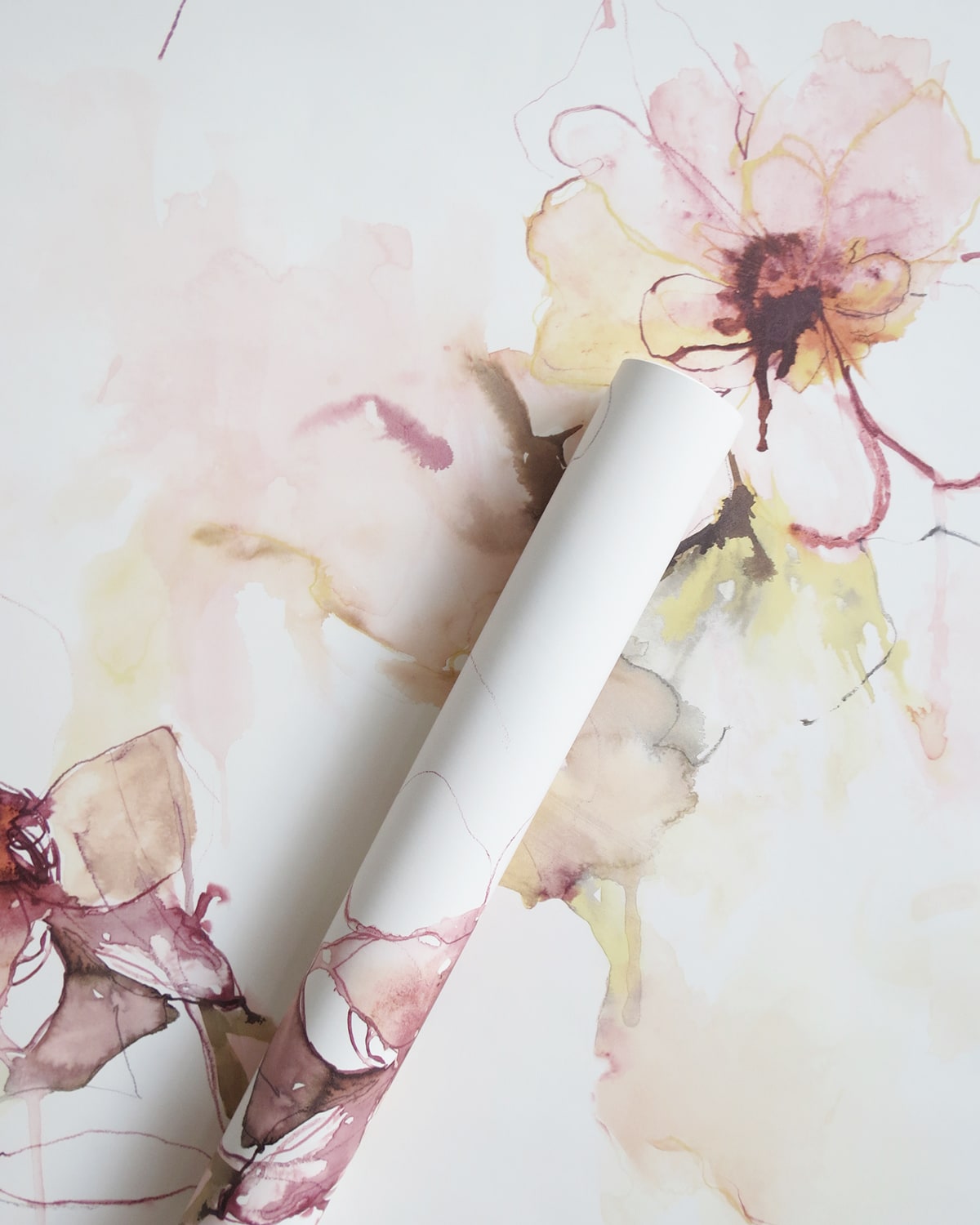 FTWAL10132 watercolor floral unpasted wallpaper roll from Finish Theory