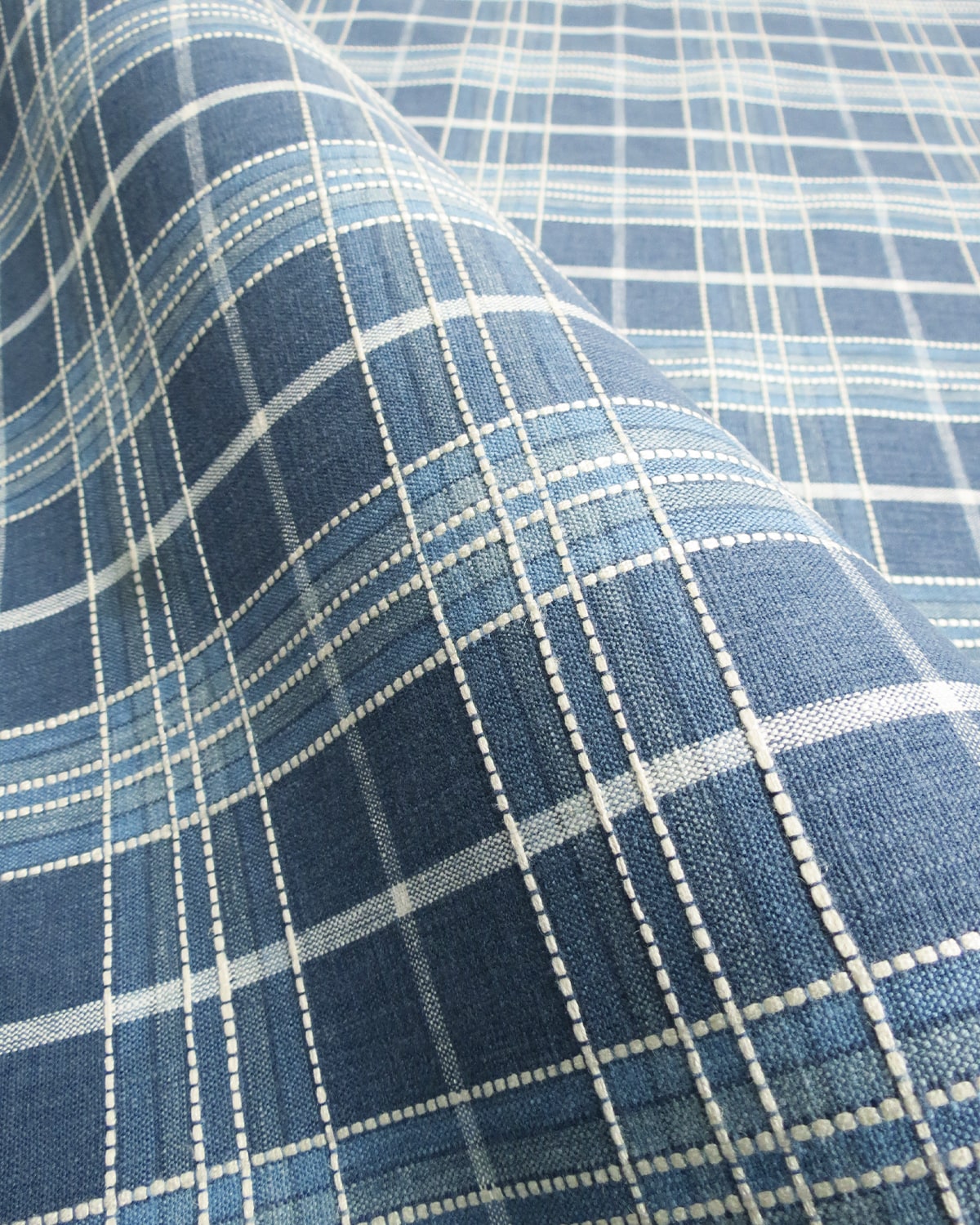 Burch Washed Denim Plaid Woven Jacquard Fabric Detail from Finish Theory