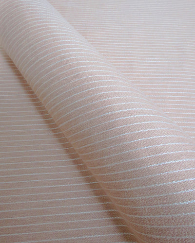 Chivon Peach Blush Jacquard Striped Fabric Roll at Finish Theory