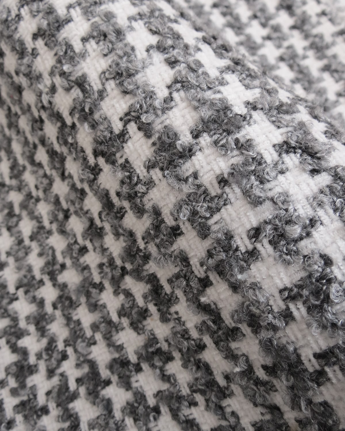 Turner Charcoal Houndstooth Chenille Fabric Texture from Finish Theory