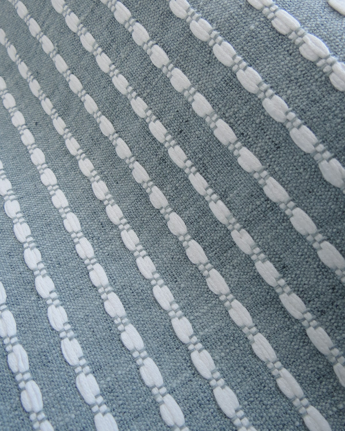 FTTEX10121 Elevena Rain Mist Woven Textured Stripe Fabric Detail at Finish Theory