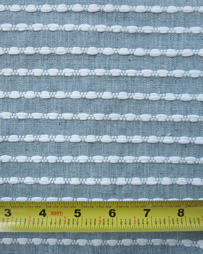FTTEX10121 Elevena Rain Mist Woven Textured Stripe Fabric Scale at Finish Theory