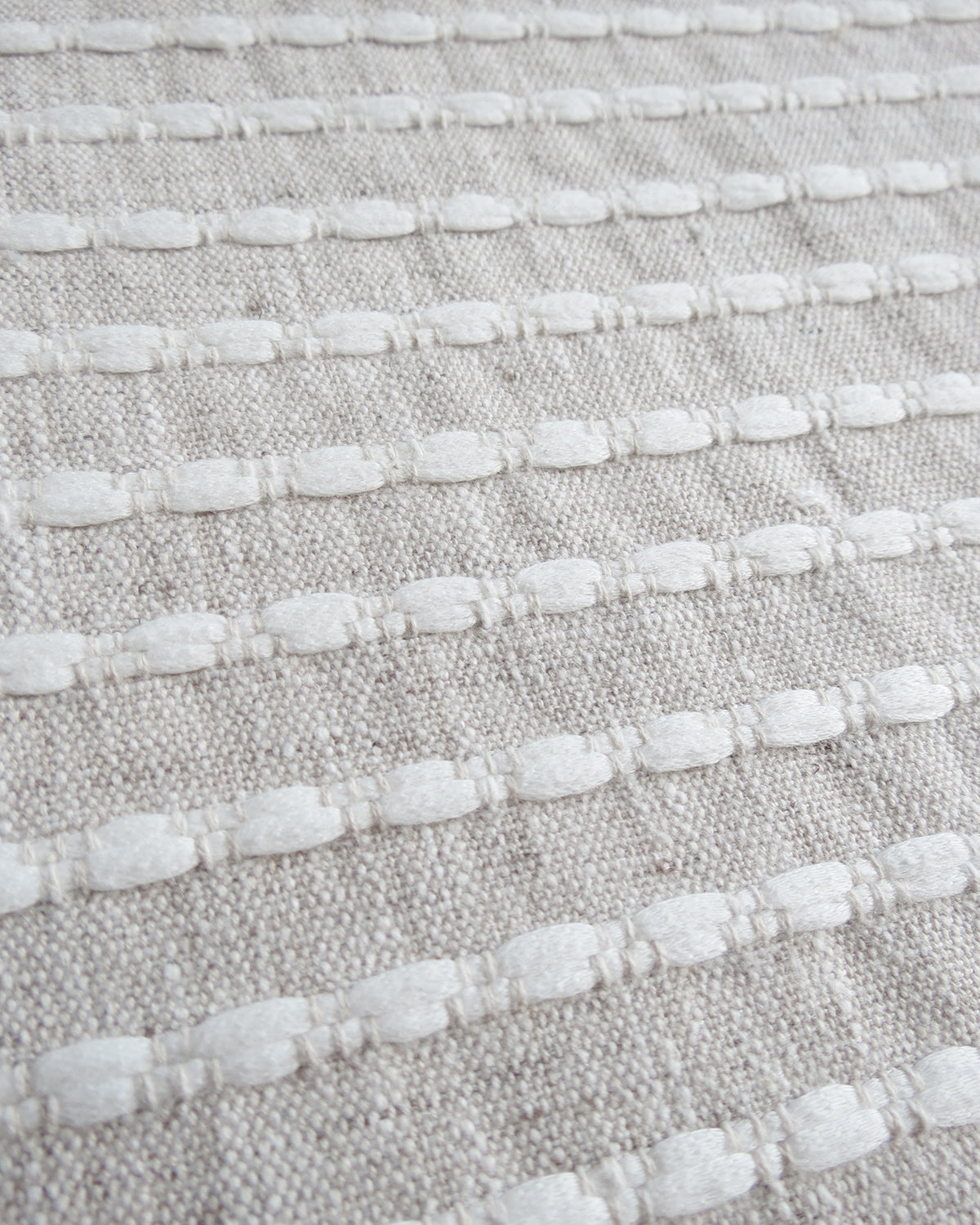FTTEX10122 Elevena Natural Woven Textured Stripe Fabric Detail at Finish Theory