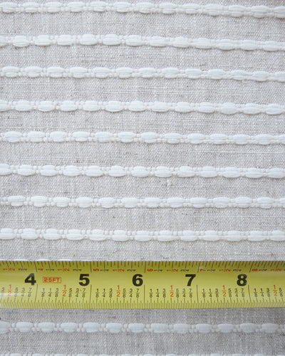 FTTEX10122 Elevena Natural Woven Textured Stripe Fabric Scale at Finish Theory