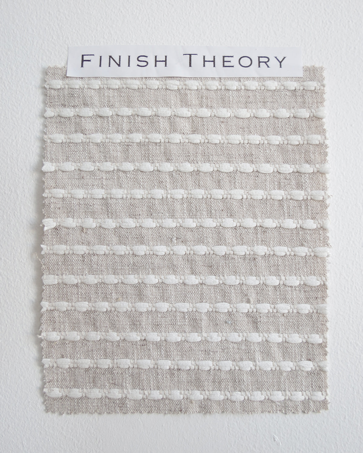 FTTEX10122 Elevena Natural Woven Textured Stripe Fabric at Finish Theory