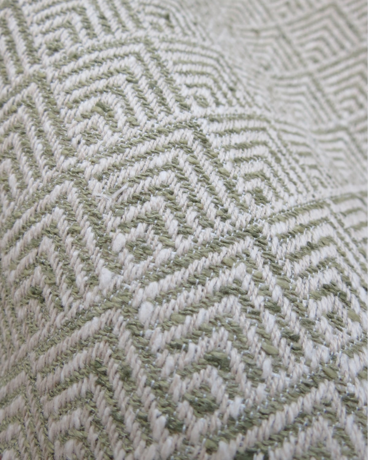 Bowya Green Ochre Diamond Geometric Jacquard Fabric