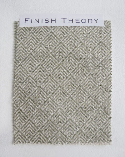 Bowya Green Ochre Diamond Geometric Jacquard Fabric