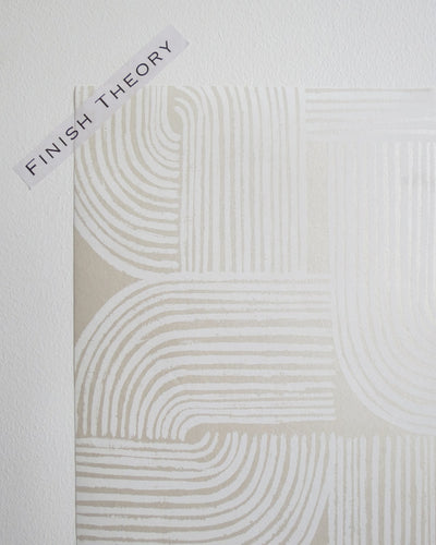 Matsin Villa Shimmer Serenity Arch Unpasted Wallpaper Detail from Finish Theory