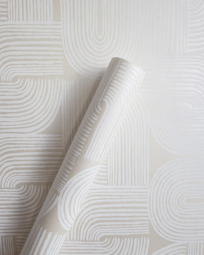 Matsin Villa Shimmer Serenity Arch Unpasted Wallpaper Roll from Finish Theory