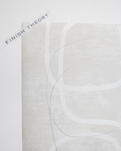 Stevyk Silver Lace Ribbon Unpasted Wallpaper Geometric Detail from Finish Theory
