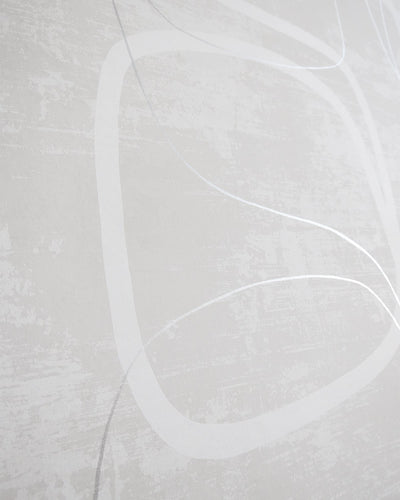 Stevyk Silver Lace Ribbon Unpasted Wallpaper Geometric Metallic Silver from Finish Theory