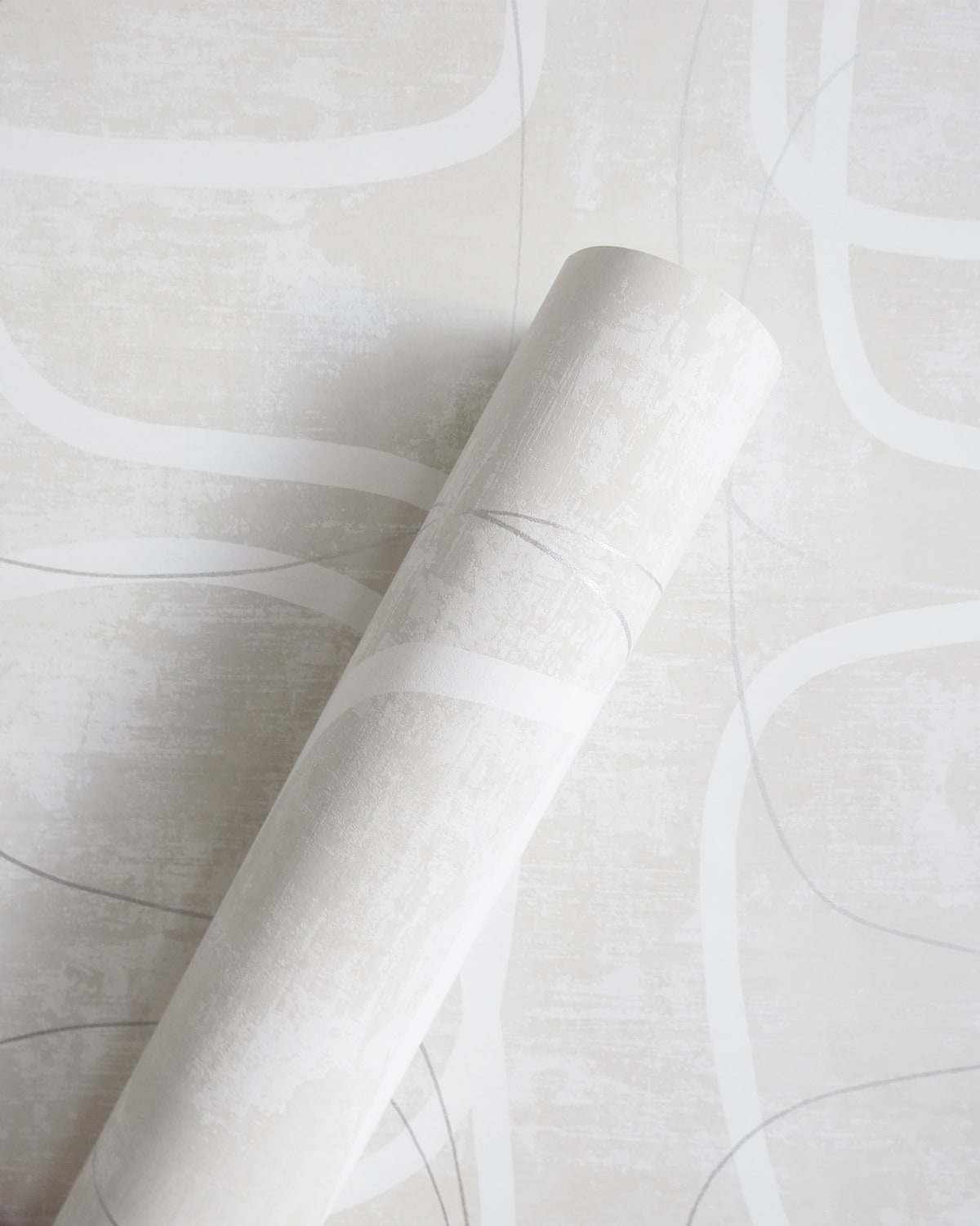 Stevyk Silver Lace Ribbon Unpasted Wallpaper Geometric Roll from Finish Theory