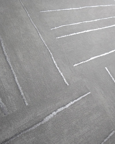 Furth Stoneware Brushed Stripe Block Unpasted Grey Wallpaper Detail from Finish Theory