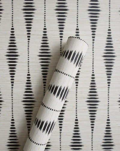 Senden Onyx Lace Ticking Ikat Unpasted Wallpaper