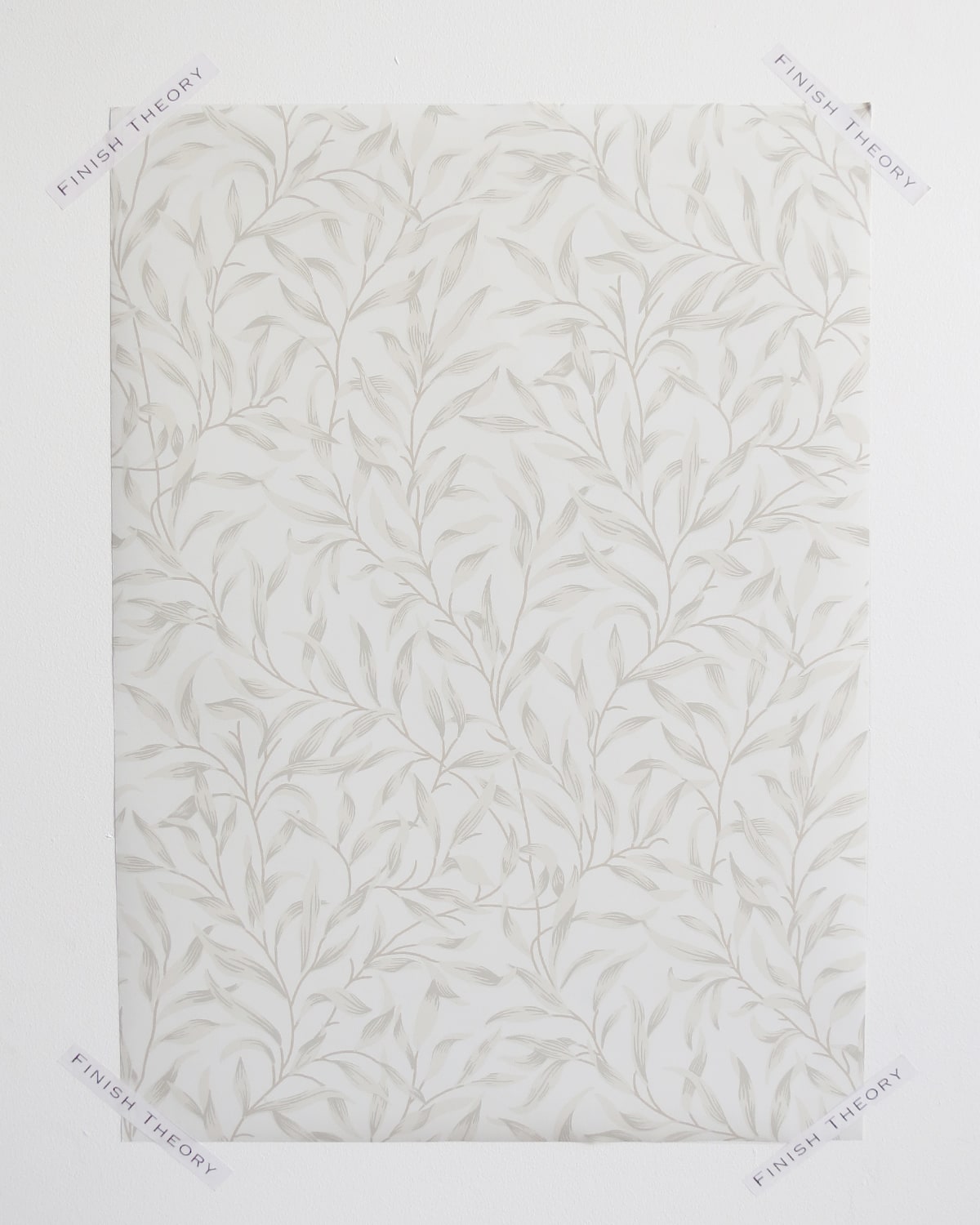 Helice Birch Frost Trailing Willow Leaf Unpasted Wallpaper from Finish Theory