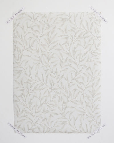 Helice Birch Frost Trailing Willow Leaf Unpasted Wallpaper from Finish Theory