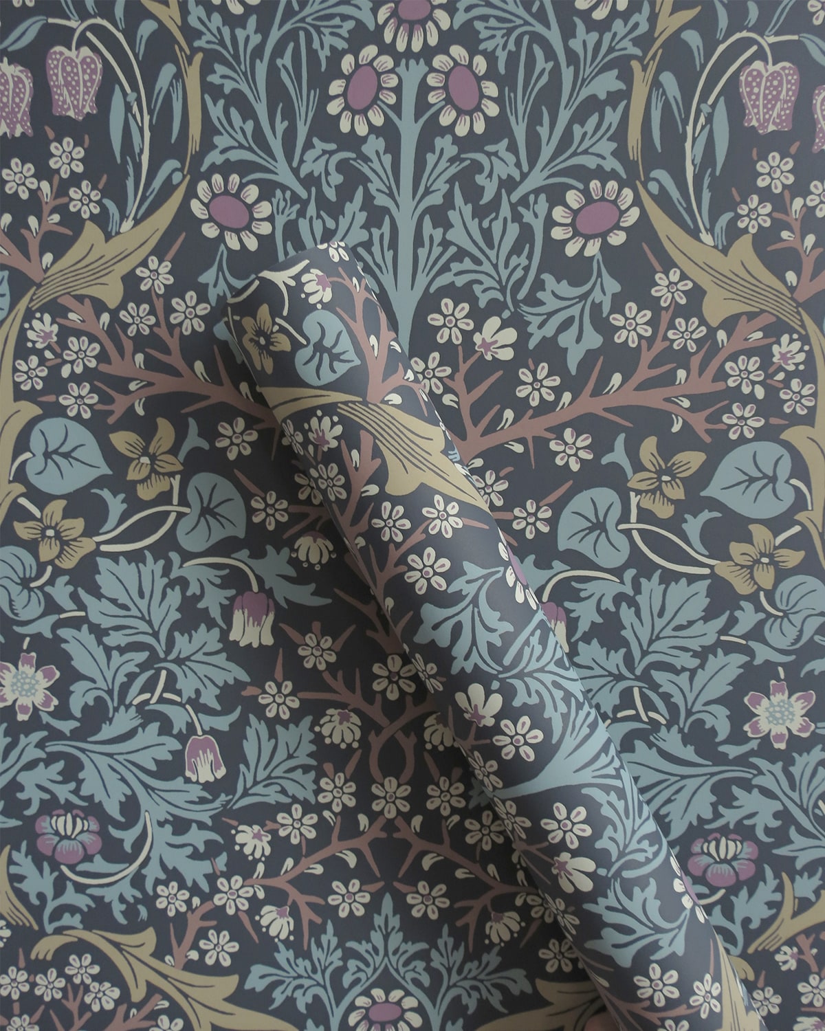 Breccia Meadow Blackthorn Floral Unpasted Wallpaper Roll from Finish Theory