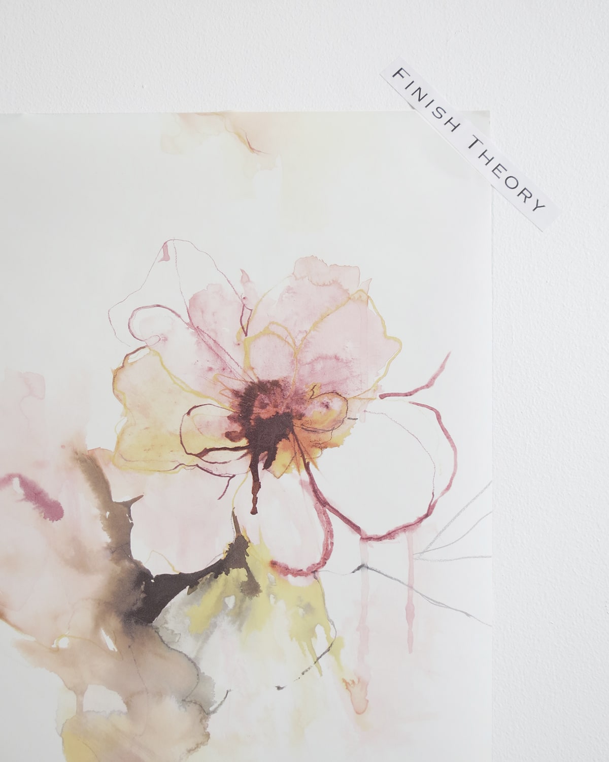 FTWAL10132 watercolor floral unpasted pink wallpaper from Finish Theory