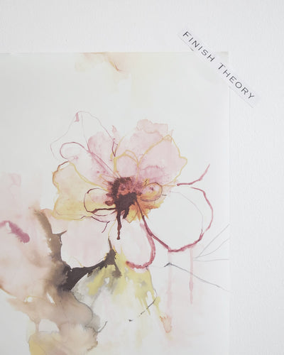 FTWAL10132 watercolor floral unpasted pink wallpaper from Finish Theory