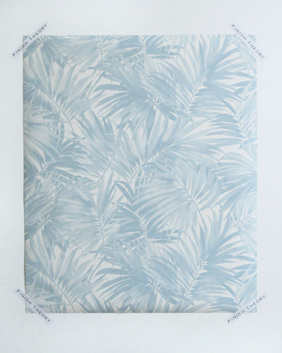 Venia Blue Skies Palm Leaf Unpasted Wallpaper from Finish Theory